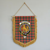 McPherson Ancient Tartan Crest Wall Hanging Banner - Wood Pole